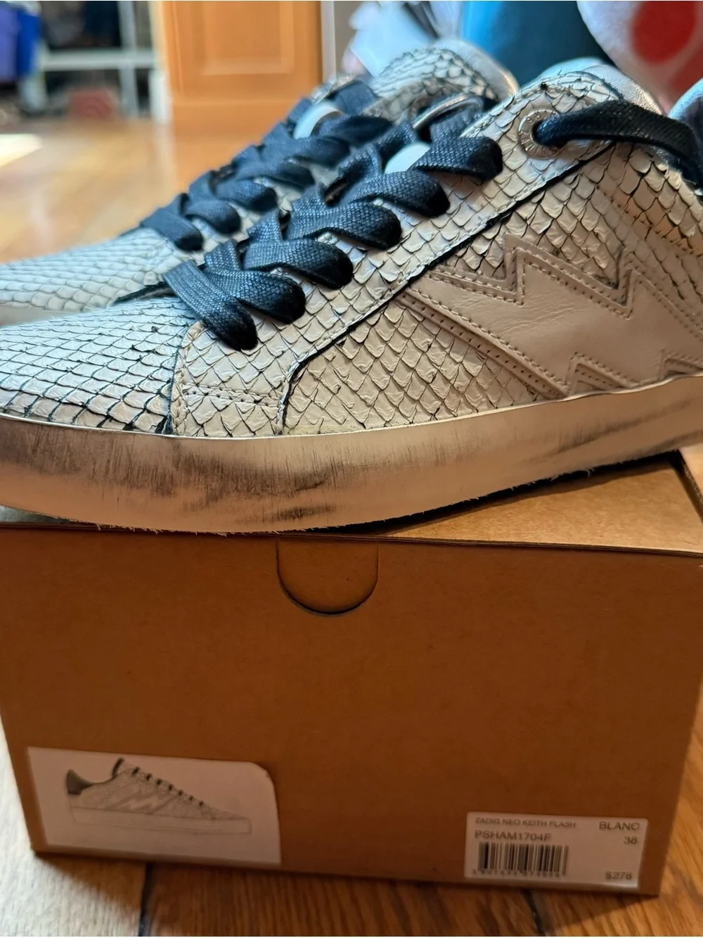 Zadig and Voltaire Neo Keith Flash Shoes Snakeskin pattern Low-Top Sneakers